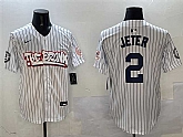 Men's New York Yankees #2 Derek Jeter White Bronx Graffiti Vapor Limited Stitched Jersey,baseball caps,new era cap wholesale,wholesale hats